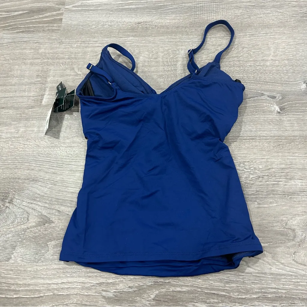 Lauren Ralph Lauren Surplice Tankini Sapphire Navy Tankini Swim Top NWT Blue Size 4 - Image 5