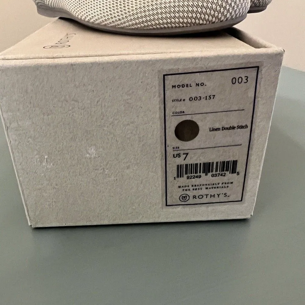 ROTHY'S WOMEN'S LINEN DOUBLE STITCH SIZE US 7 IN BEIGE STYLE # 003-157 - Image 2