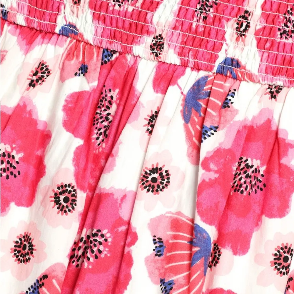 Lulus Perfectly Peppy Ivory Floral Print Smocked Midi Skirt Size Medium NWT - Image 2