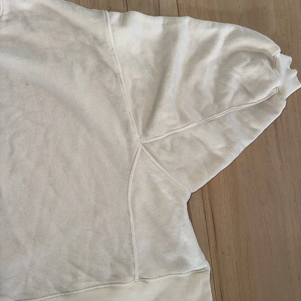 Free People Cream Oversized Sweatshirt Size XS/Small - Image 2