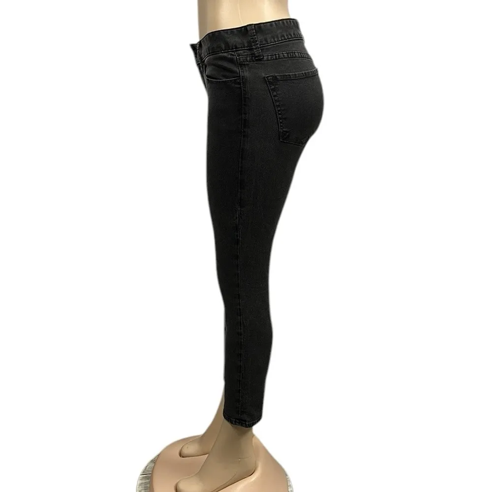 Lucky Brand Lolita Cropped Capri Faded Black Skinny Denim Faded 28 Waist or 6 - Image 3