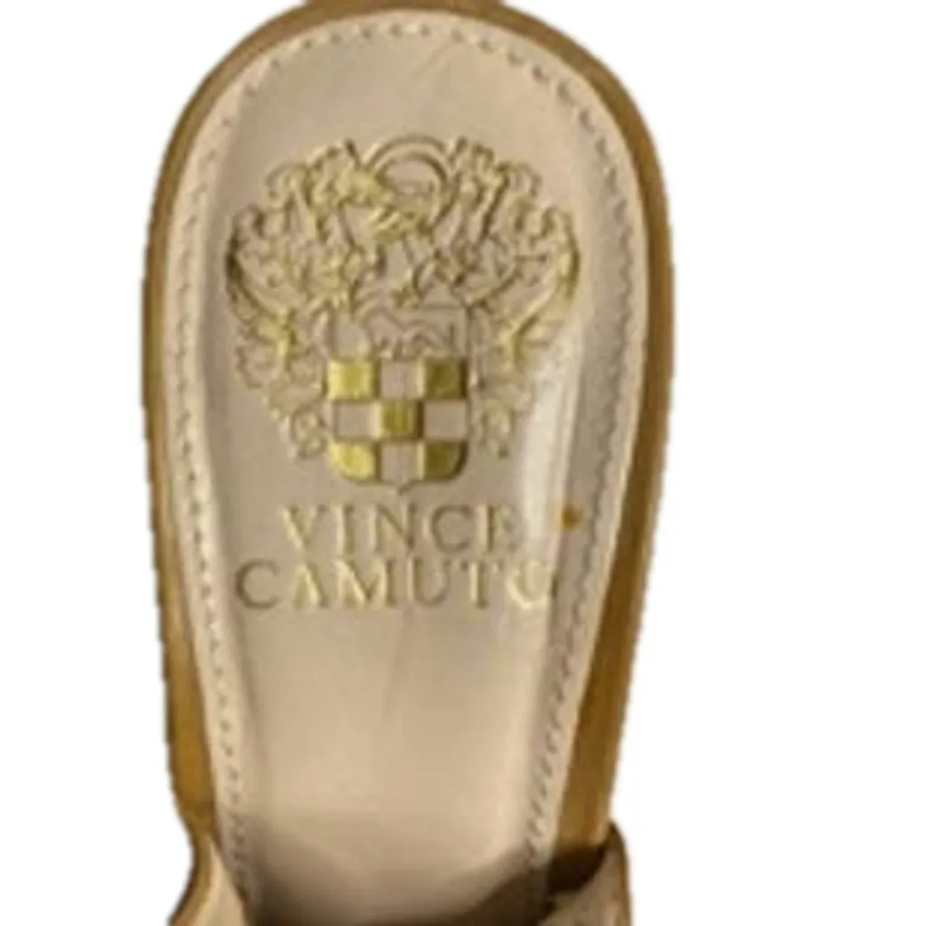 Vince Camuto Brown Leather Cutout Block Heel Sandals Size 7M / 37 - Image 8