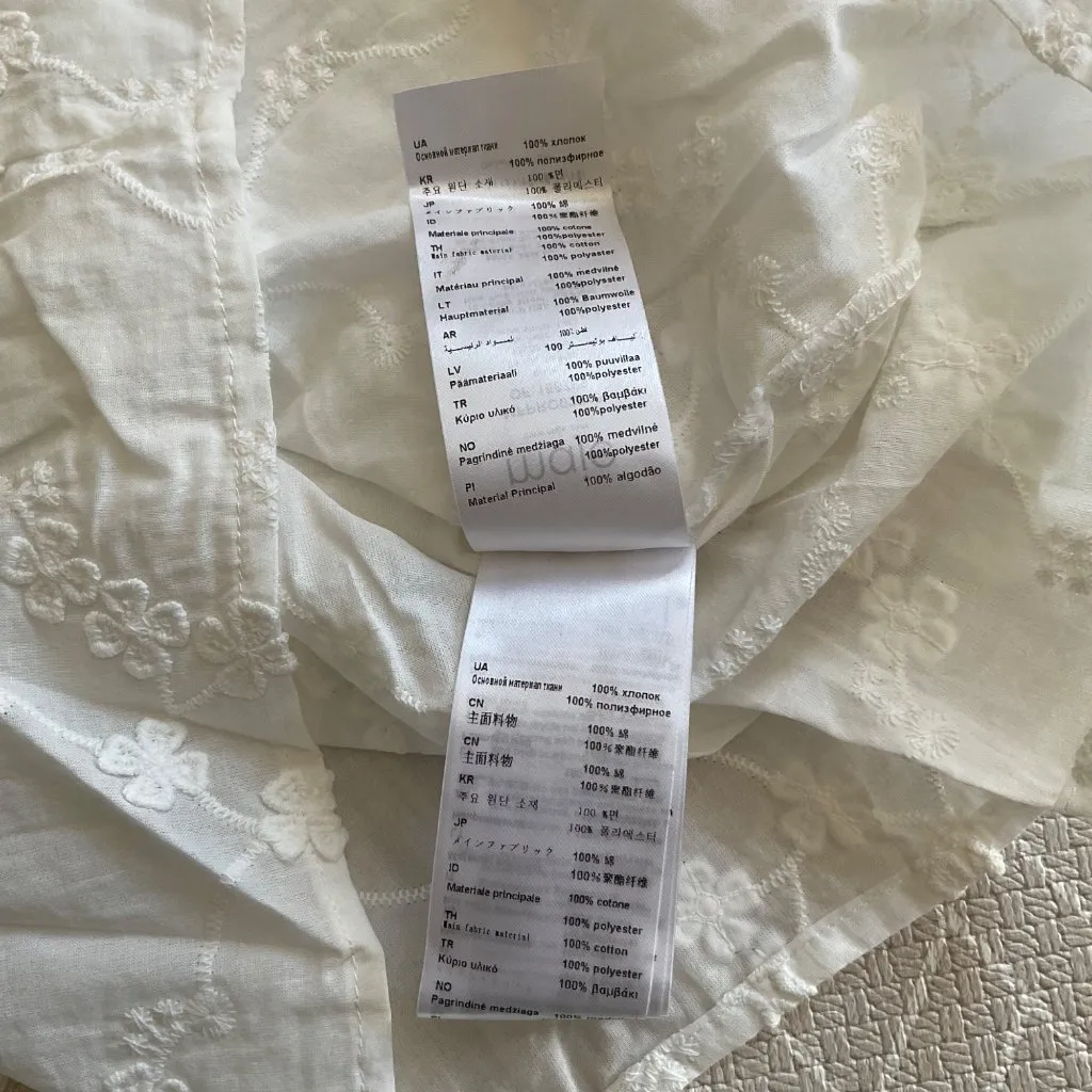 NWT MAJE cotton floral cut out lace half sleeves white top blouse SZ3 bust36 US4 - Image 3