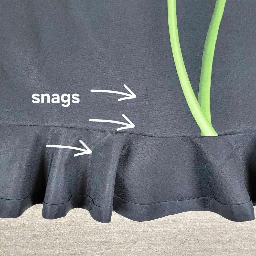 Victoria Beckham Target Calla Lily Dress Womens L Black Satin Ruffle Peplum Hem - Image 12