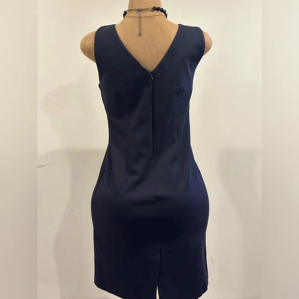 Isabelle Bird Black Dress V Neck Front & Black. Zipper Closure In Back Sz M. Size M - Image 4