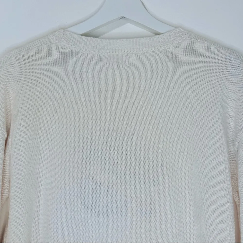 Life Is Good White Crew Neck Sweater Yellow Dog Graphic Cotton Blend Size Medium - Image 5