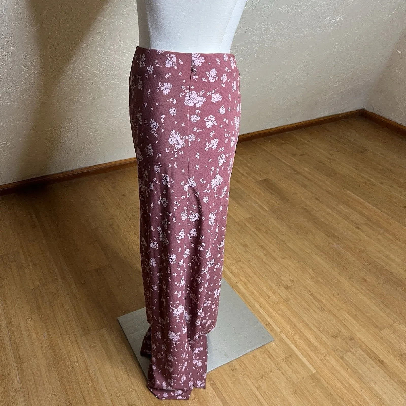 Altar’d State Floral Midi Slip Skirt Womens Large Side Slit Cottagecore - Image 6