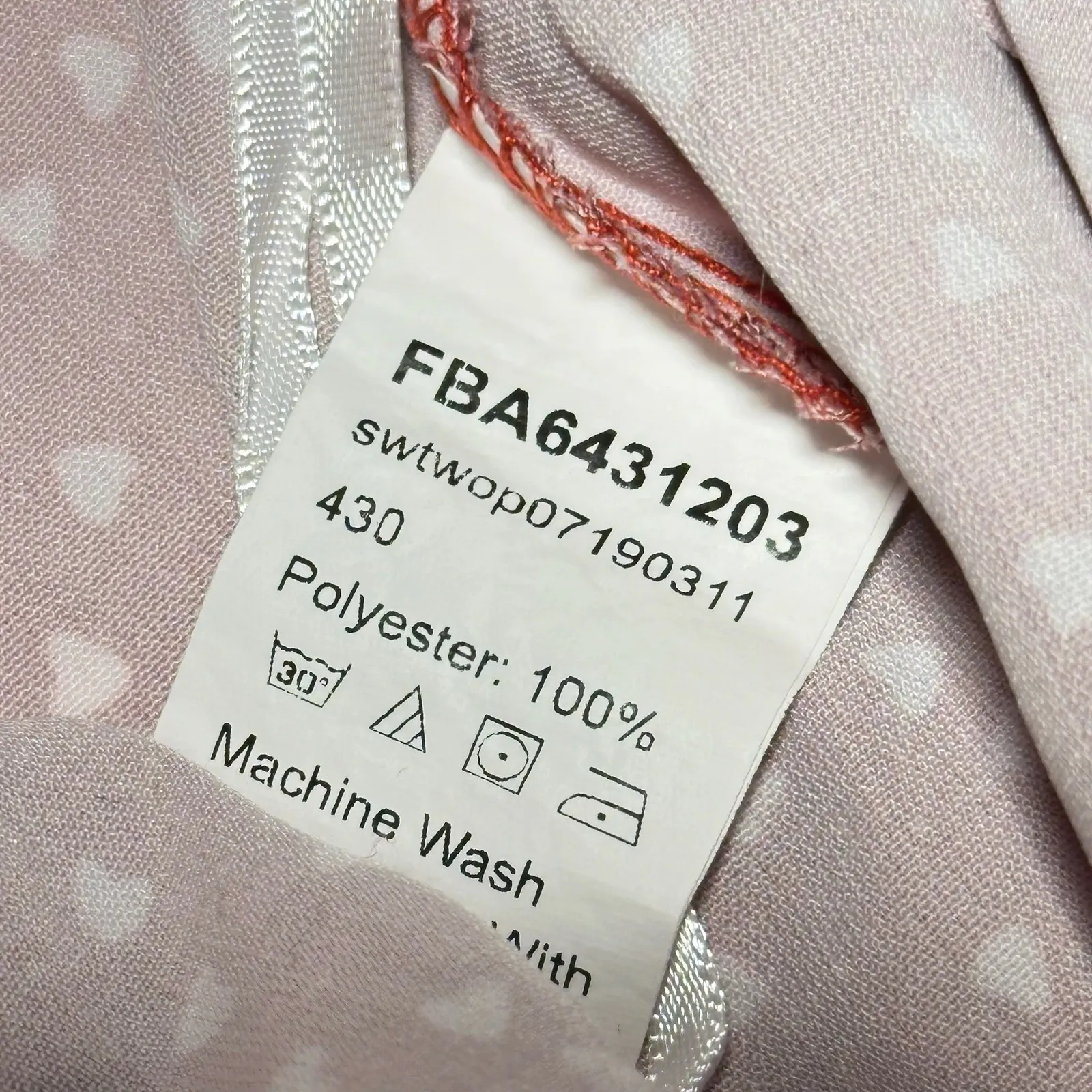 H&M Orange Heart Print Ruffle Wrap Mini Skirt Women's Size S - Image 4