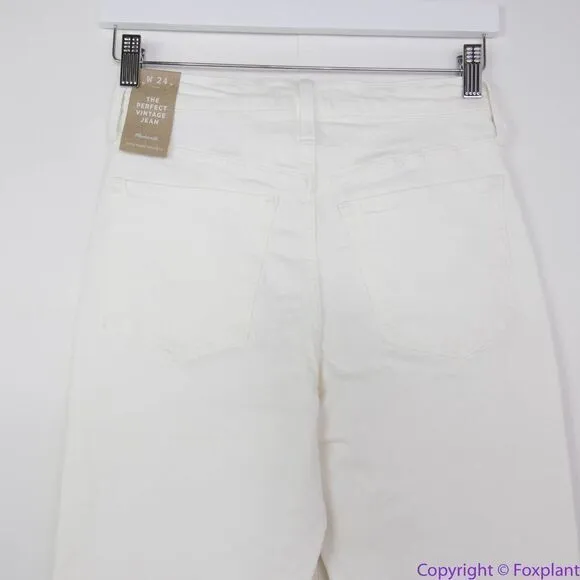 NEW Madewell The High-Rise Perfect Vintage Jean‎ in Tile White, 24 - Image 9