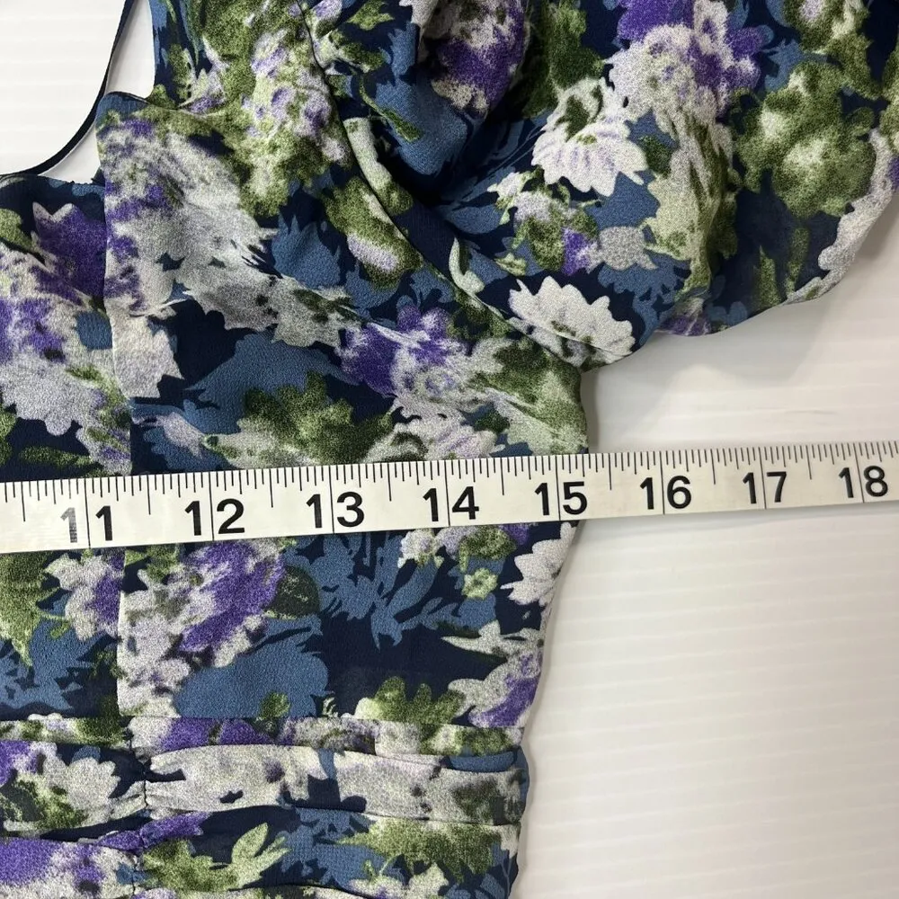 The Label Size Small Blue Asymmetrical High Low Midi Short Sleeve Dress NWT - Image 8