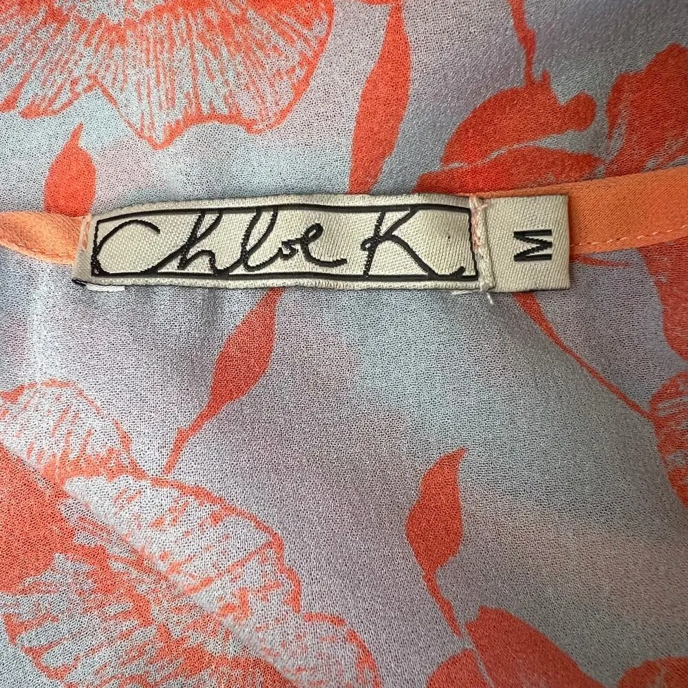Chloe K Women's Sheer Floral Top Size M - Image 3