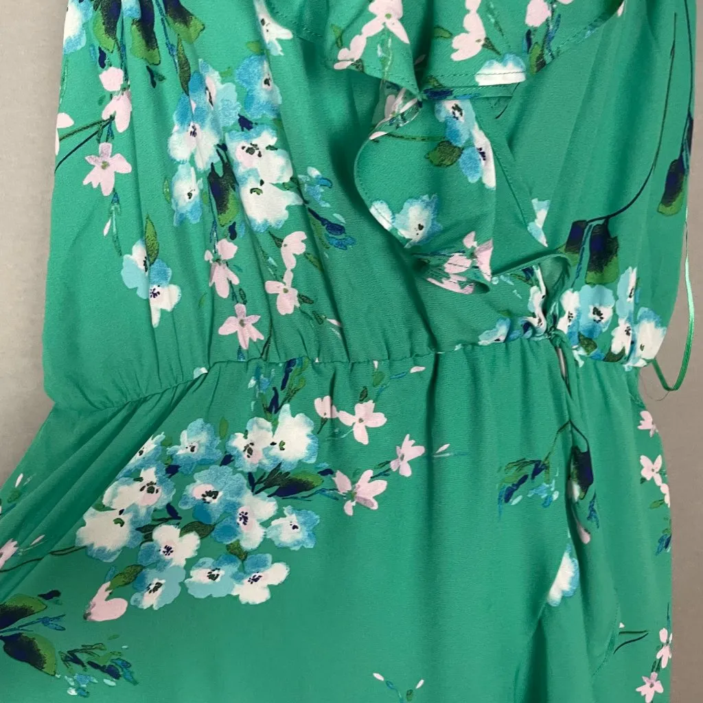 NWT Socialite‎ Ruffle Dress Kelly Green Wrap Style Wedding Guest Asymmetrical XL - Image 10