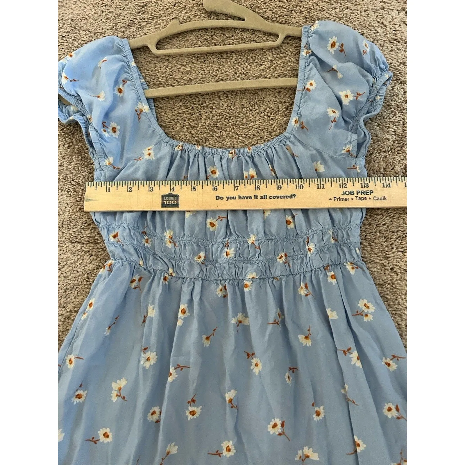Billabong Blue Wildflower Mini Dress Size Small Lightweight Cute Flouncy Girly - Image 6