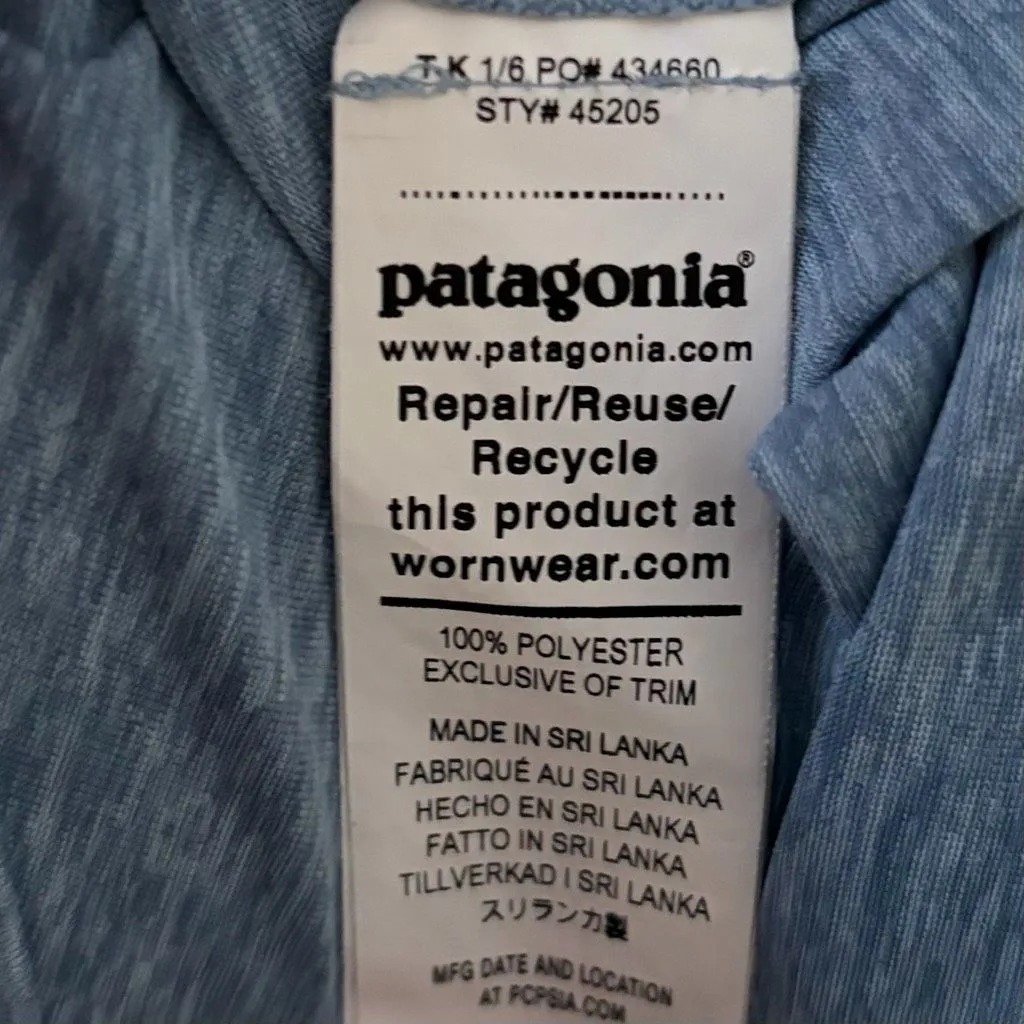 Patagonia Cap Cool Capilene Long Sleeve Skyline Stencil Steam Blue X-Dye XS - Image 6