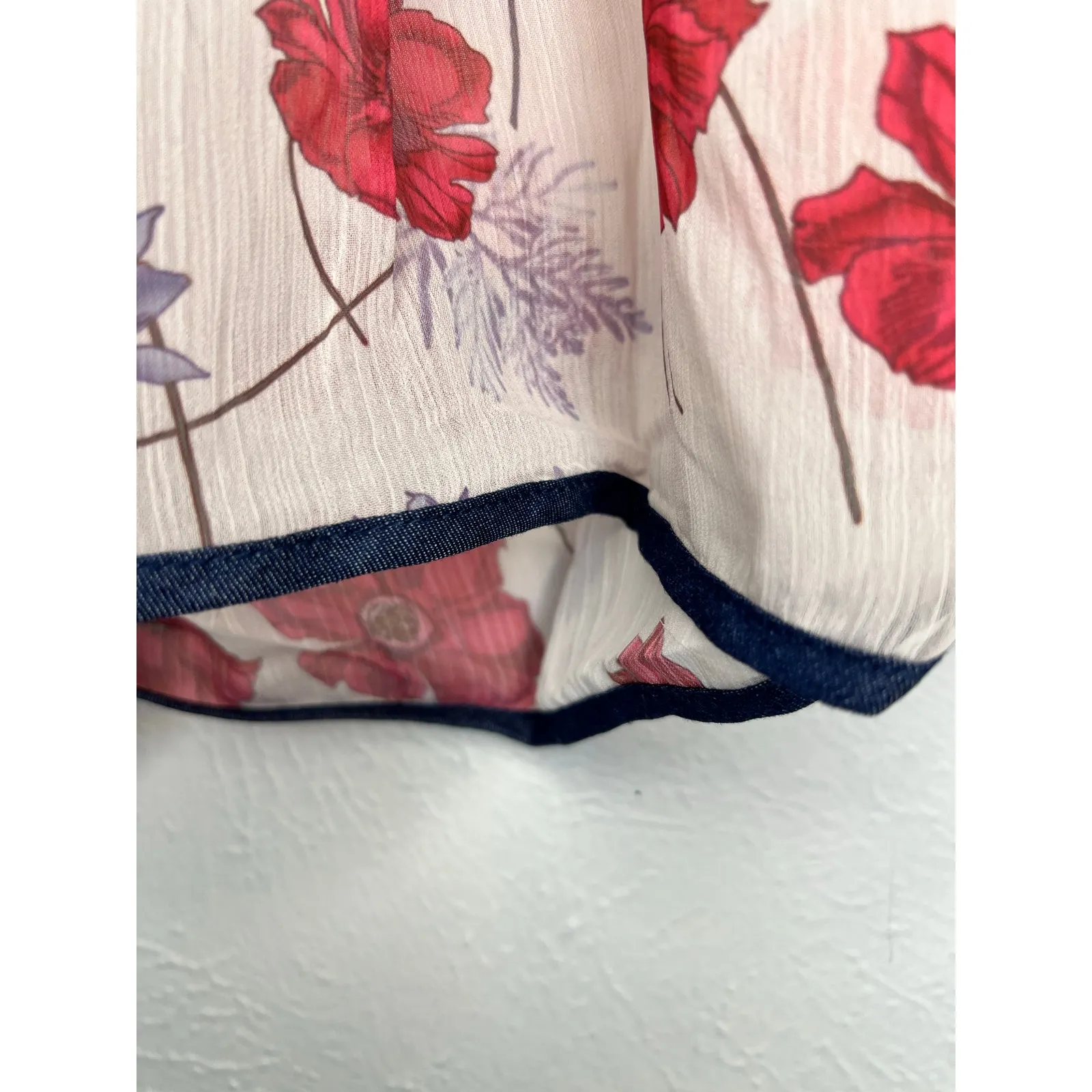 Endless Rose Sheer Floral Kimono Robe Boho Layering Duster Small - Image 9