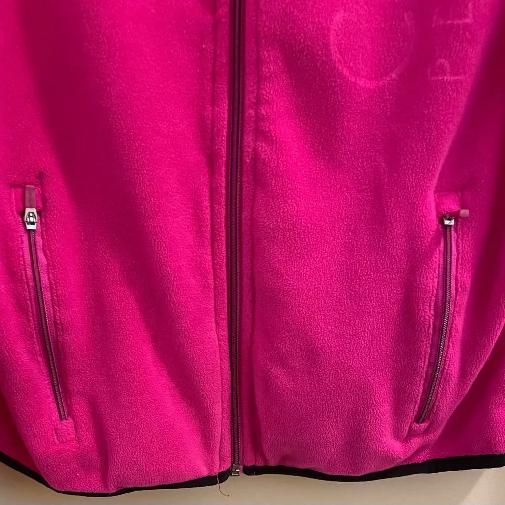 Calvin Klein Performance Jacket Small Full Zip Pockets Mock Neck Fleece Pink - Image 2