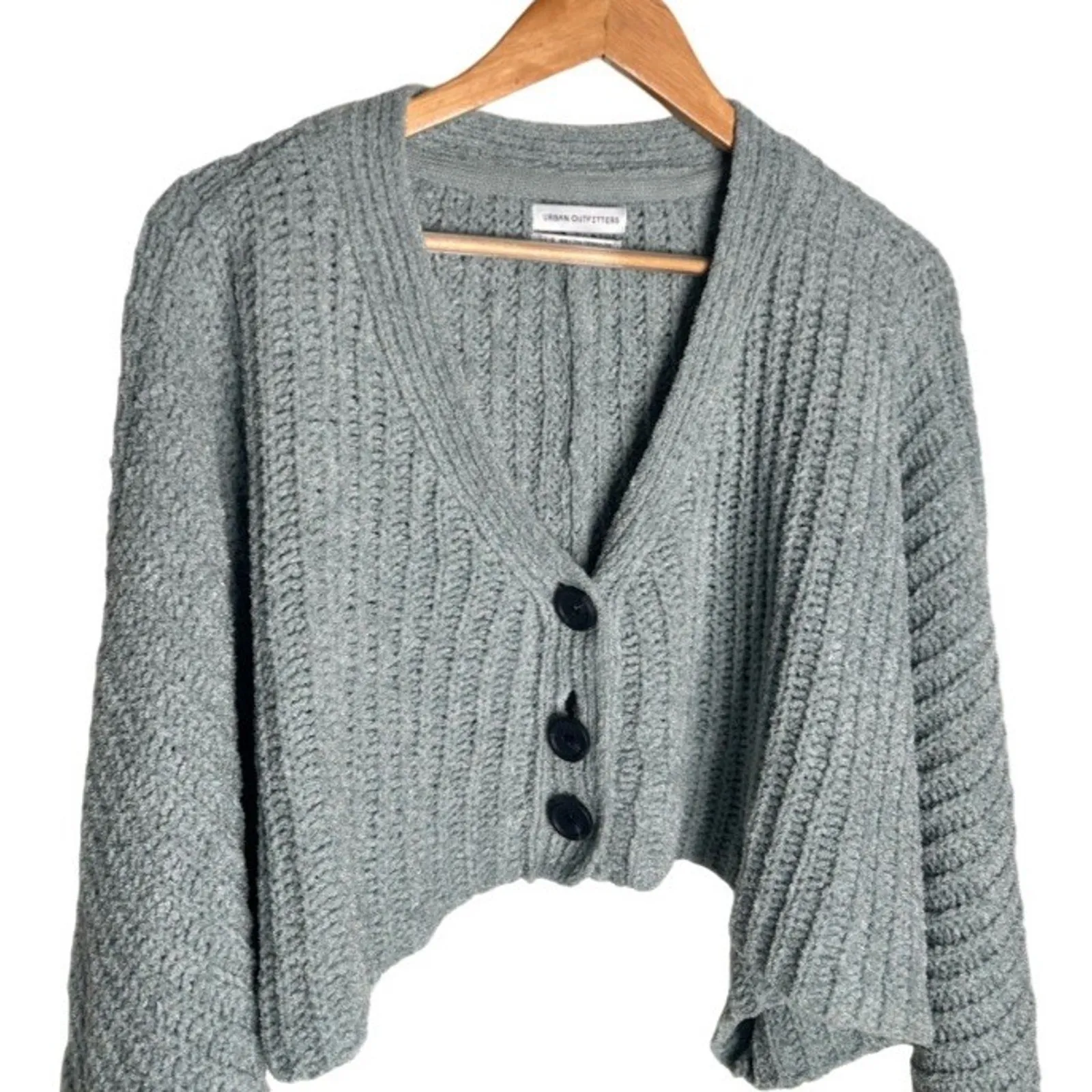 Urban Outfitters Ashlyn Cardigan Batwing Size Large Mint Button Up Polyester - Image 4