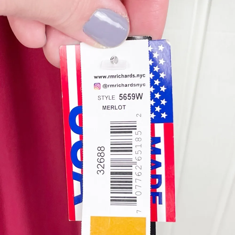 NEW R&M Richards Cold Shoulder Rhinestone Long Formal Dress 5659 Merlot Size 20W - Image 8