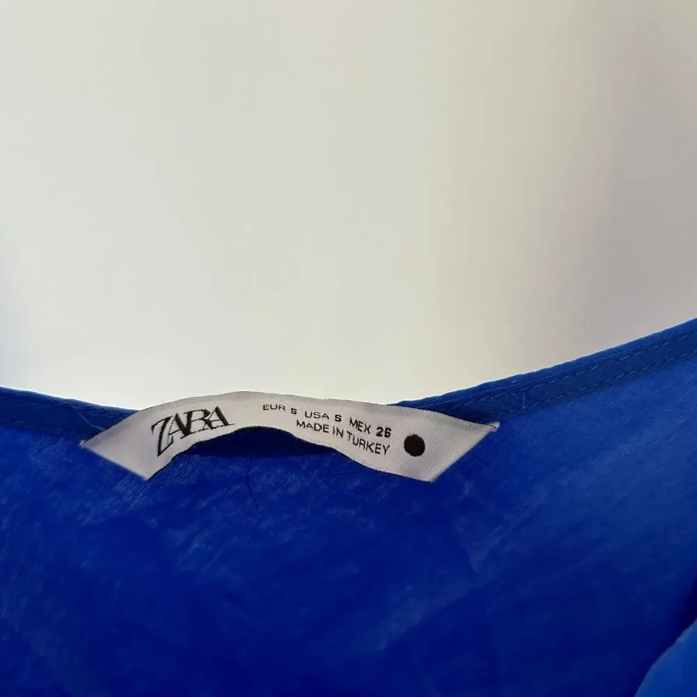 Zara Classy Bright Blue Maxi‎ Dress Size Small - Image 3
