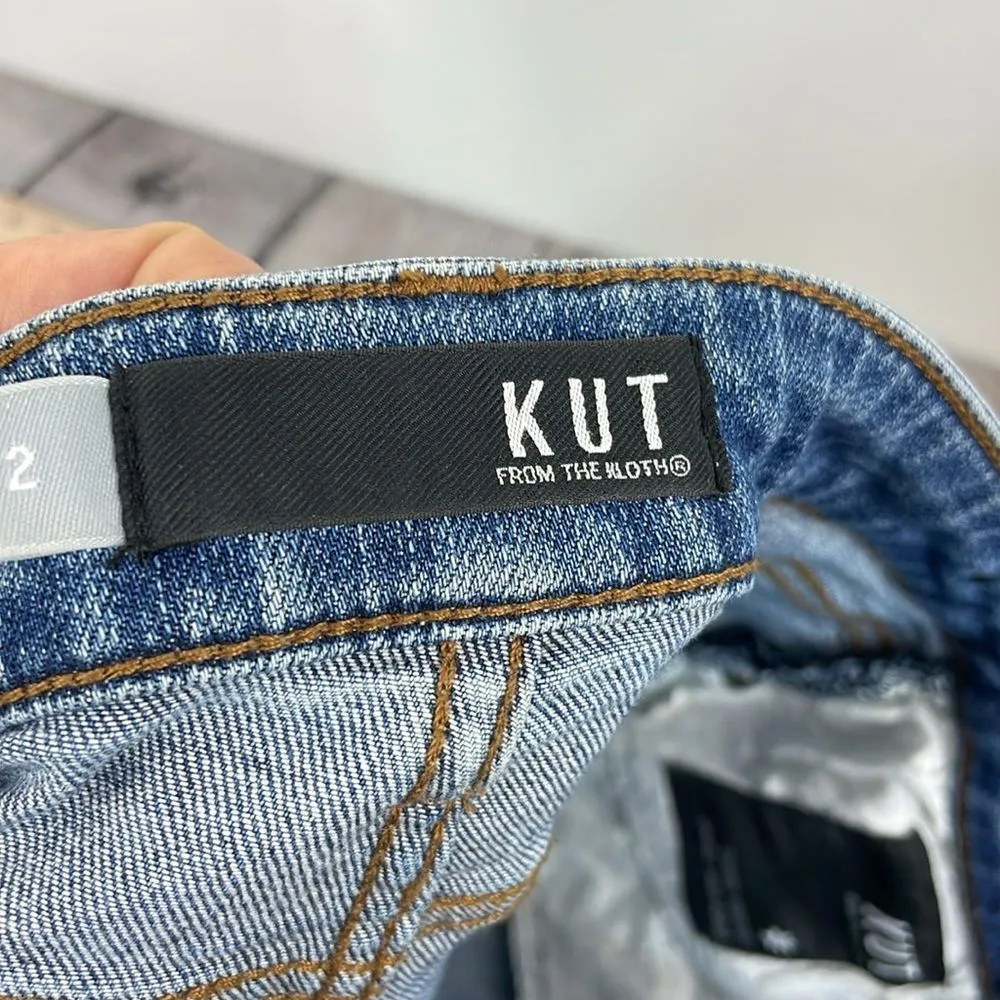 Kut from the Kloth Connie Skirt Blue Knee-length Jean Skirt size 2 - Image 7