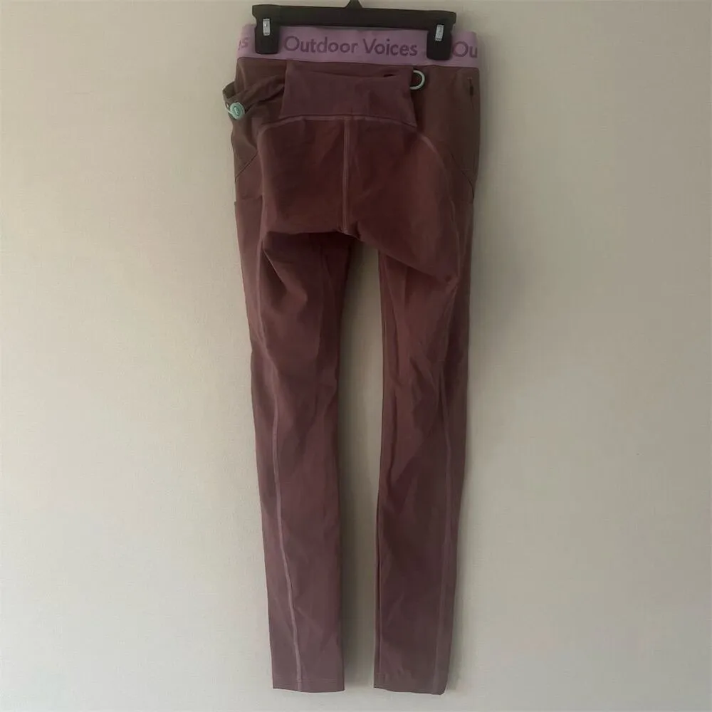 Outdoor Voices Women's High-Waisted Leggings XS Pink/Tan Yoga Running Fi… - Image 4
