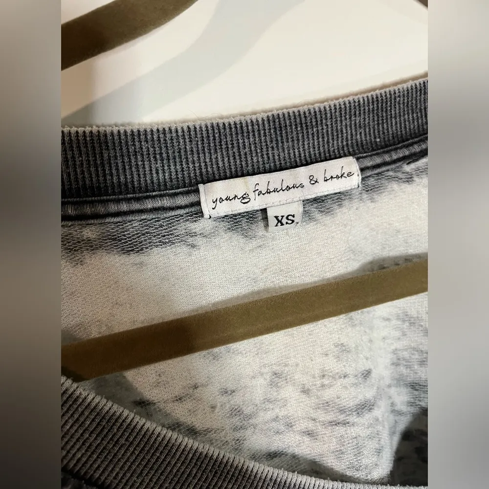 Young Fabulous & Broke Women's Burnout Pockets V-Neck Sweatshirt Tunic Dress XS - Image 12