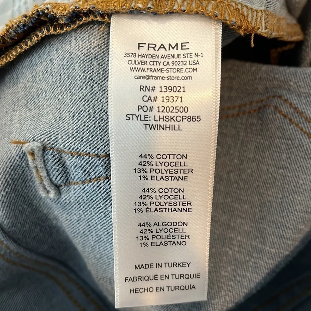 Frame Denim Le One High Rise Skinny Jeans SS Piping Size 25 New with tags! - Image 8