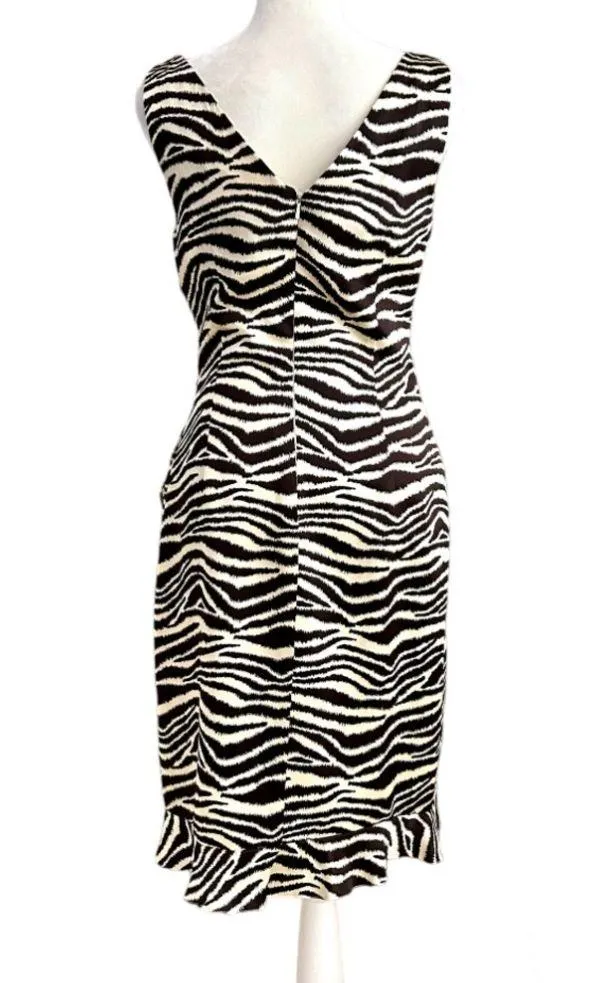 TERI JON / NEIMAN MARCUS silk faux wrap cocktail dress, size 4 - Image 3