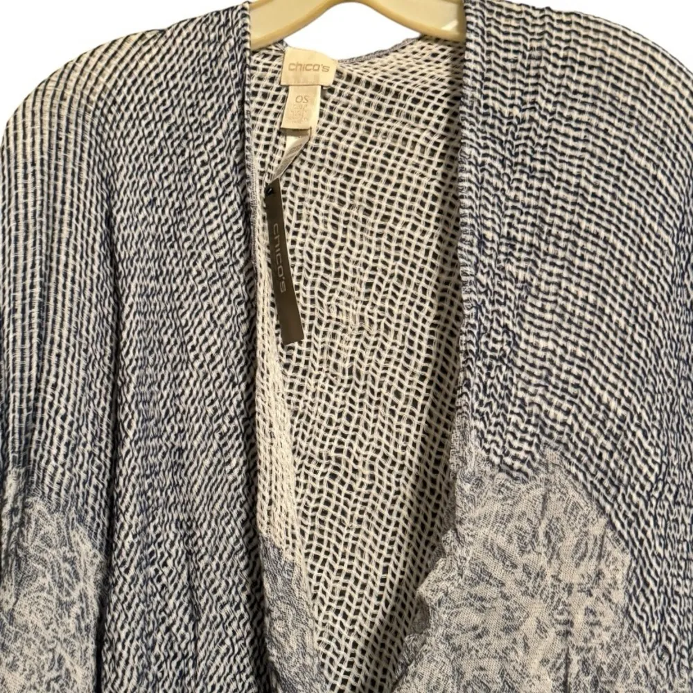 Chico’s Blue Blaire Woven Ruana Cape nwt - Image 2