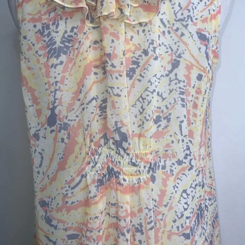 CAbi Pastels Sleeveless Chiffon Ruffle Neck Spring Summer Anywhere Blouse Small - Image 7