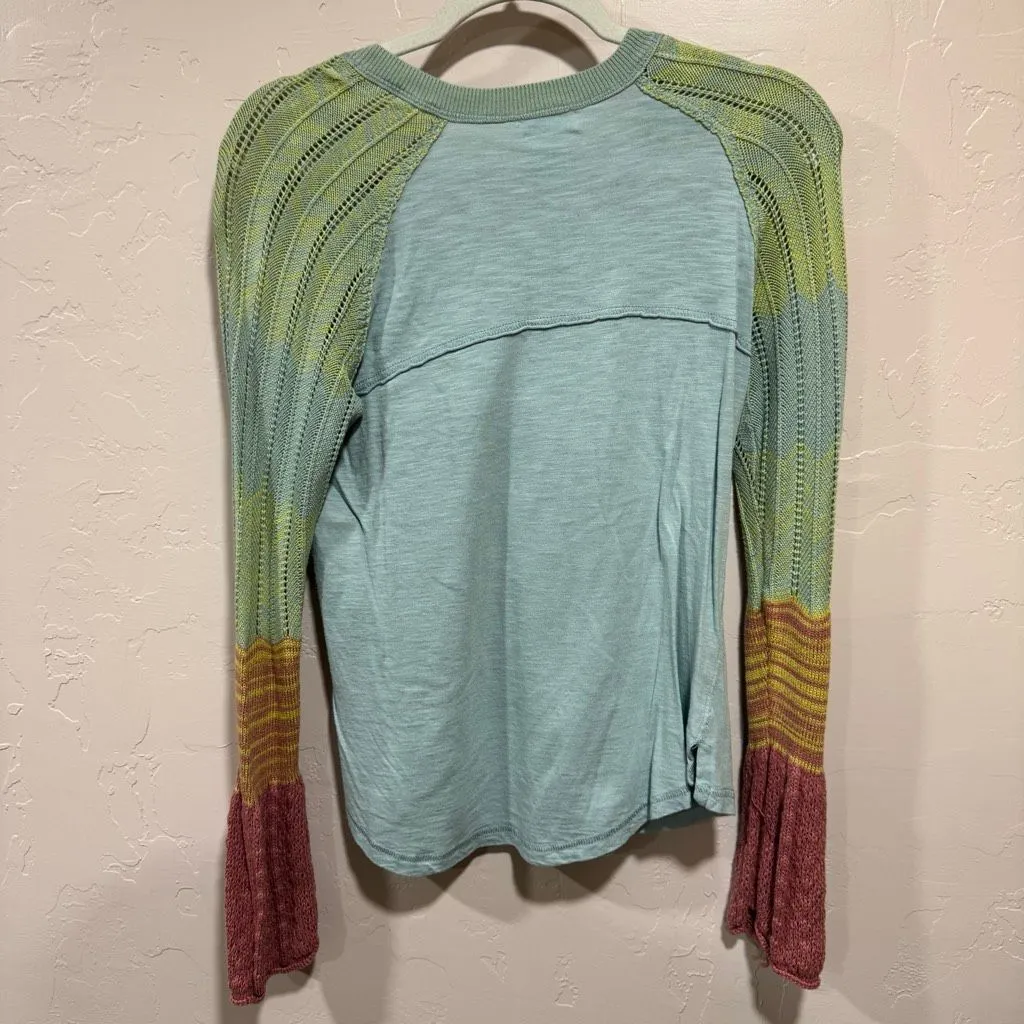 Sundance Womens Small Multicolor Cozy Canyon Knit Bell Sleeve Boho Blouse Size S - Image 5