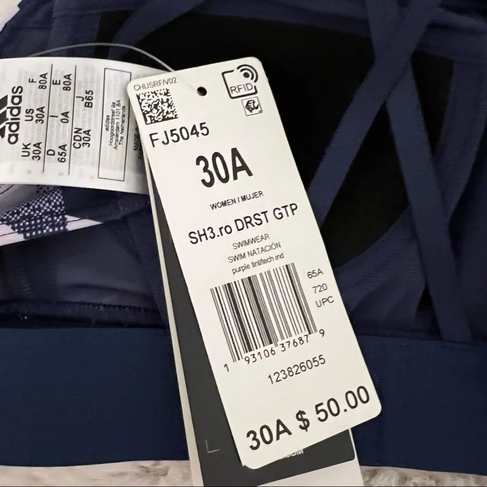 adidas Women's Don't Rest Graphic Swim Top Purple Tint 30A NWT - Image 9