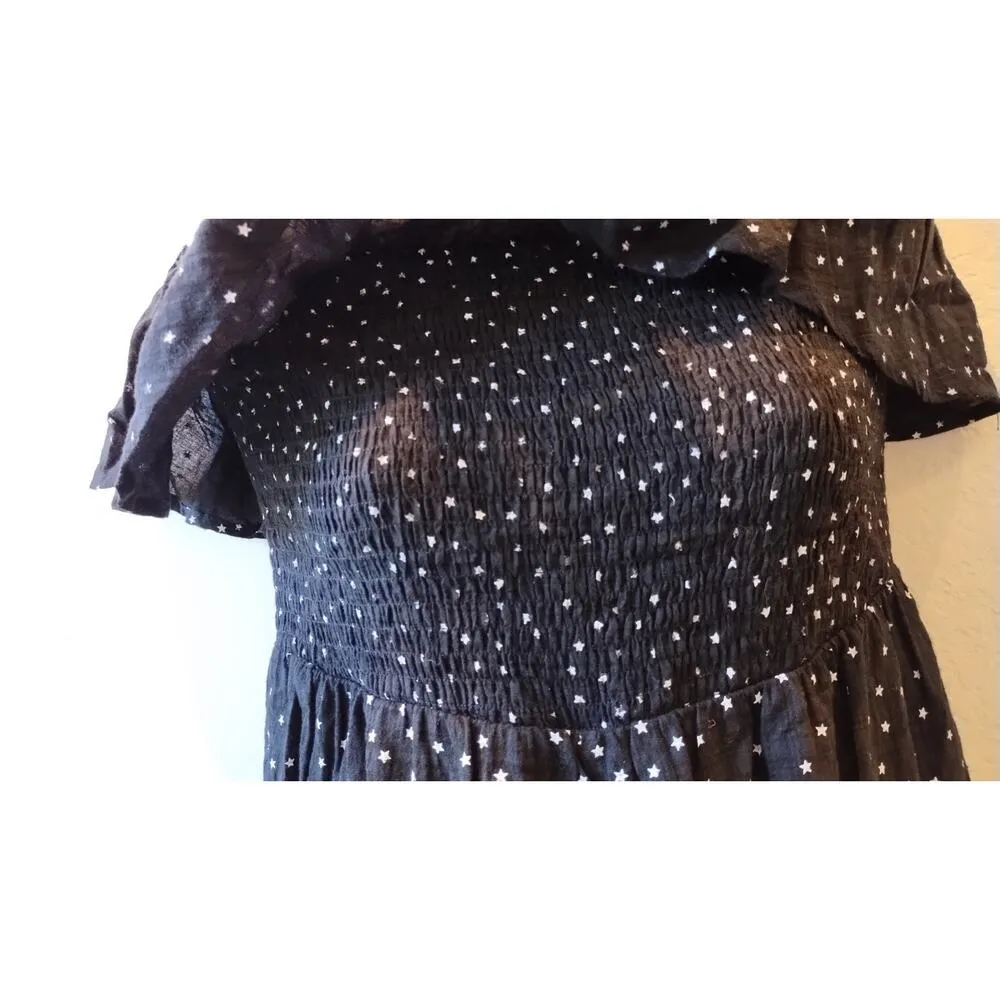 Lush Off The Shoulder Star Print women Jumpsuit Black Size Medium - Image 3