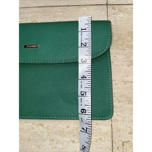 LOVEVOOK Green‎ Synthetic Saffiano Leather Clutch Wristlet No Handle 9.5x6.5" - Image 6
