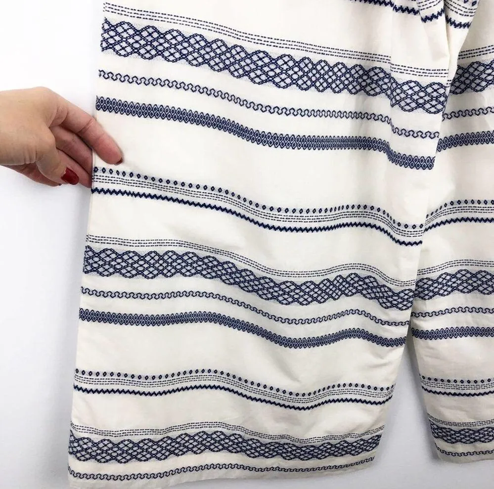 New Revolve Capulet Culotte Wide Leg Stripped Pant in Cream & Blue M - Image 14