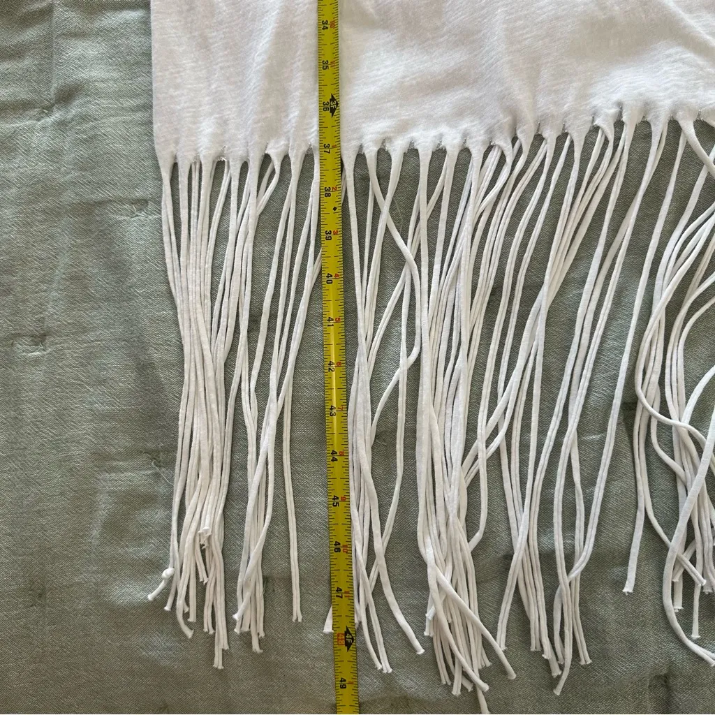 Revolve NSF White Cotton Tank Fringe Dress Size M Size M - Image 6