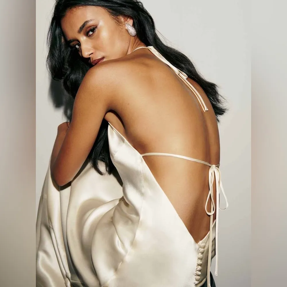 NWT Reformation Jeany White Silk Maxi backless dress size XL Fior de Latte cream - Image 3