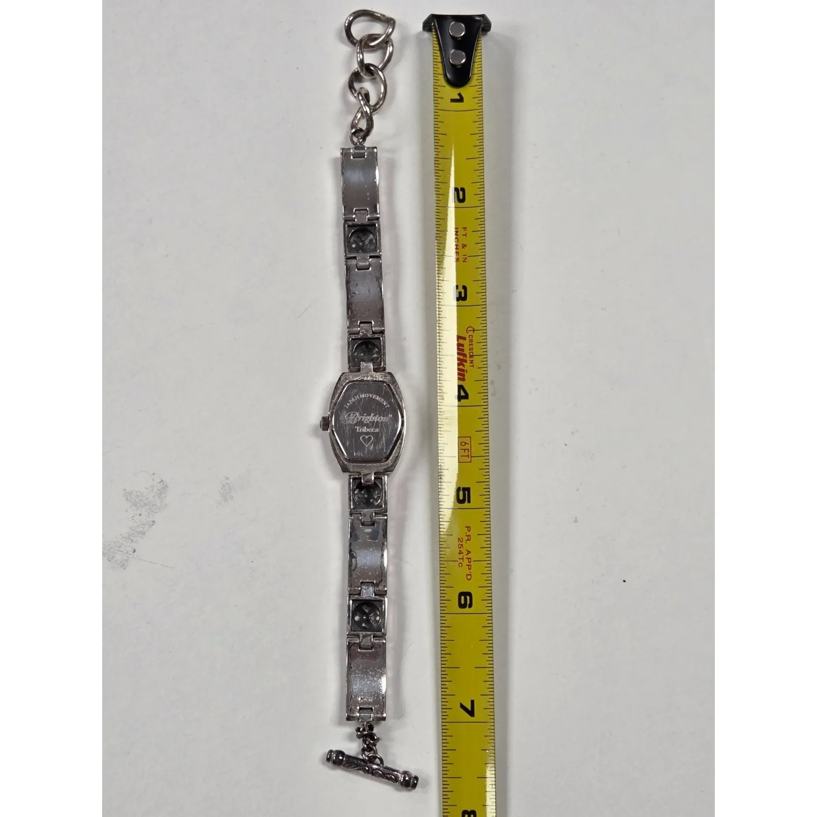 Brighton Tribeca Silver Plate Ornate Wrist Watch Bracelet Adjustable - Image 6