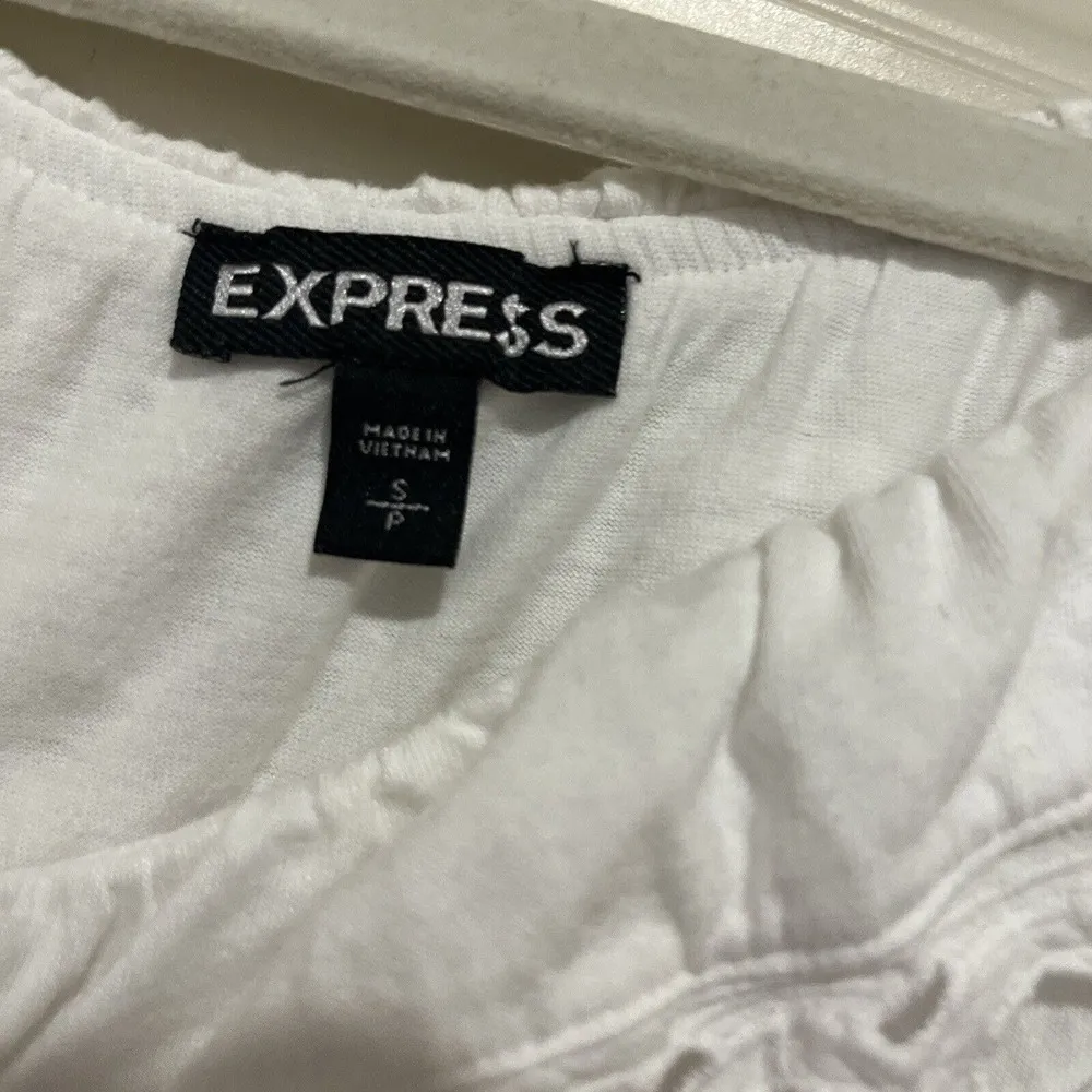 EXPRESS Women’s White Eyelet Mini Sun Dress Swim Coverup Beach Size SMALL - Image 5