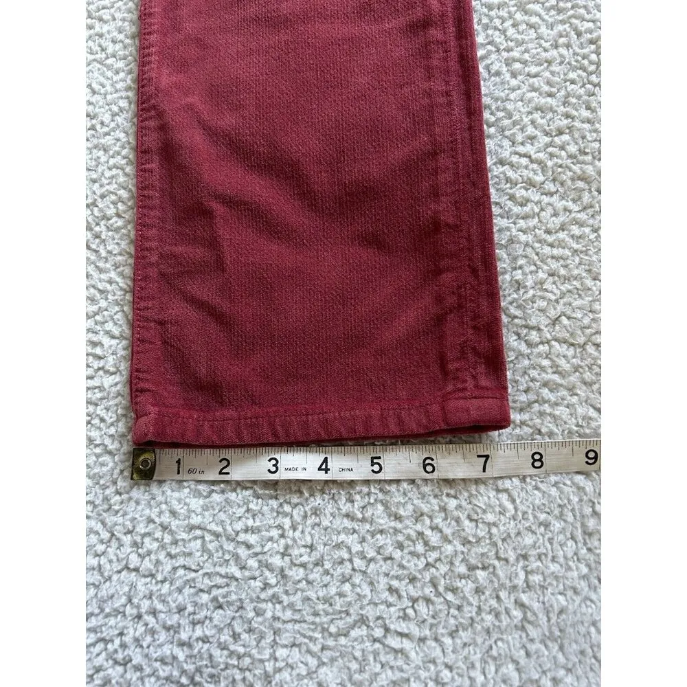 DAILY BLUE by ADRIANO GOLDSCHMIED Manya Corduroy Jeans Swing Burgundy Size 28 - Image 11