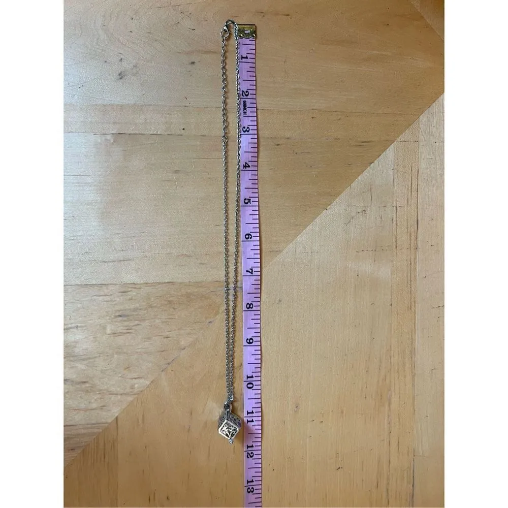 Silver Tone Tree Cage Box Glow in the Dark Necklace - Image 7