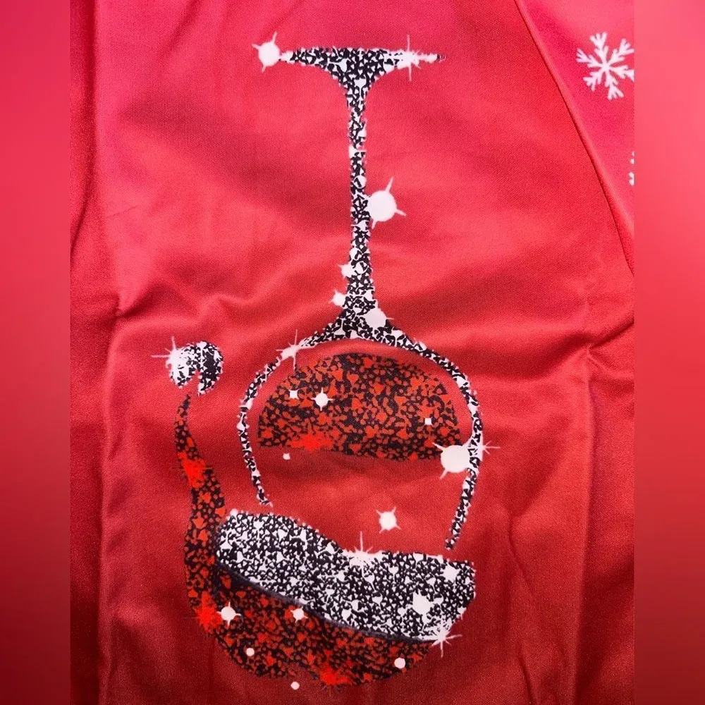 Holiday shirt. Santa wineglass Shirt. Size medium. - Image 2