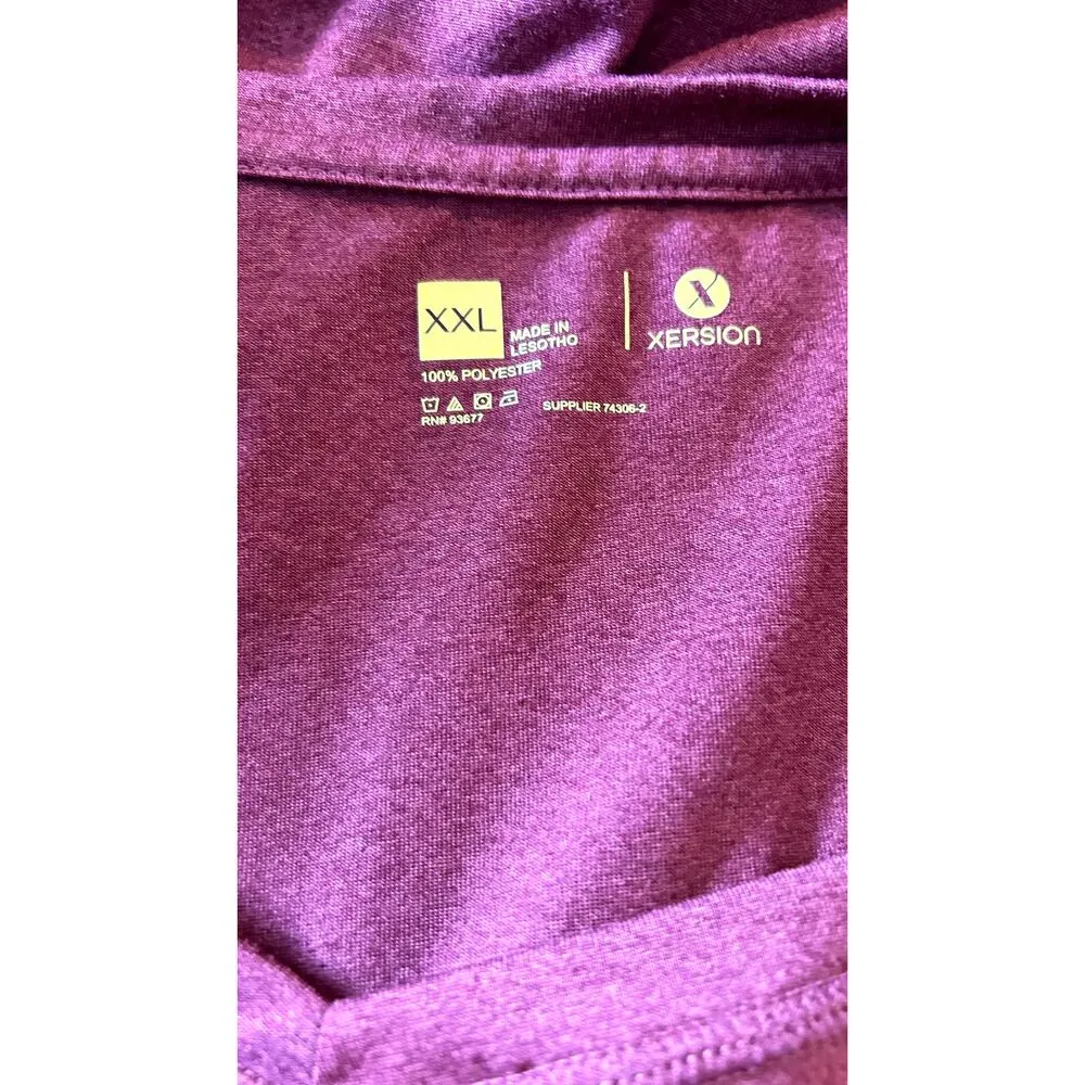 X VERSION Burgundy Short Sleeve Deep V‎ Neck Lounge T - Image 3