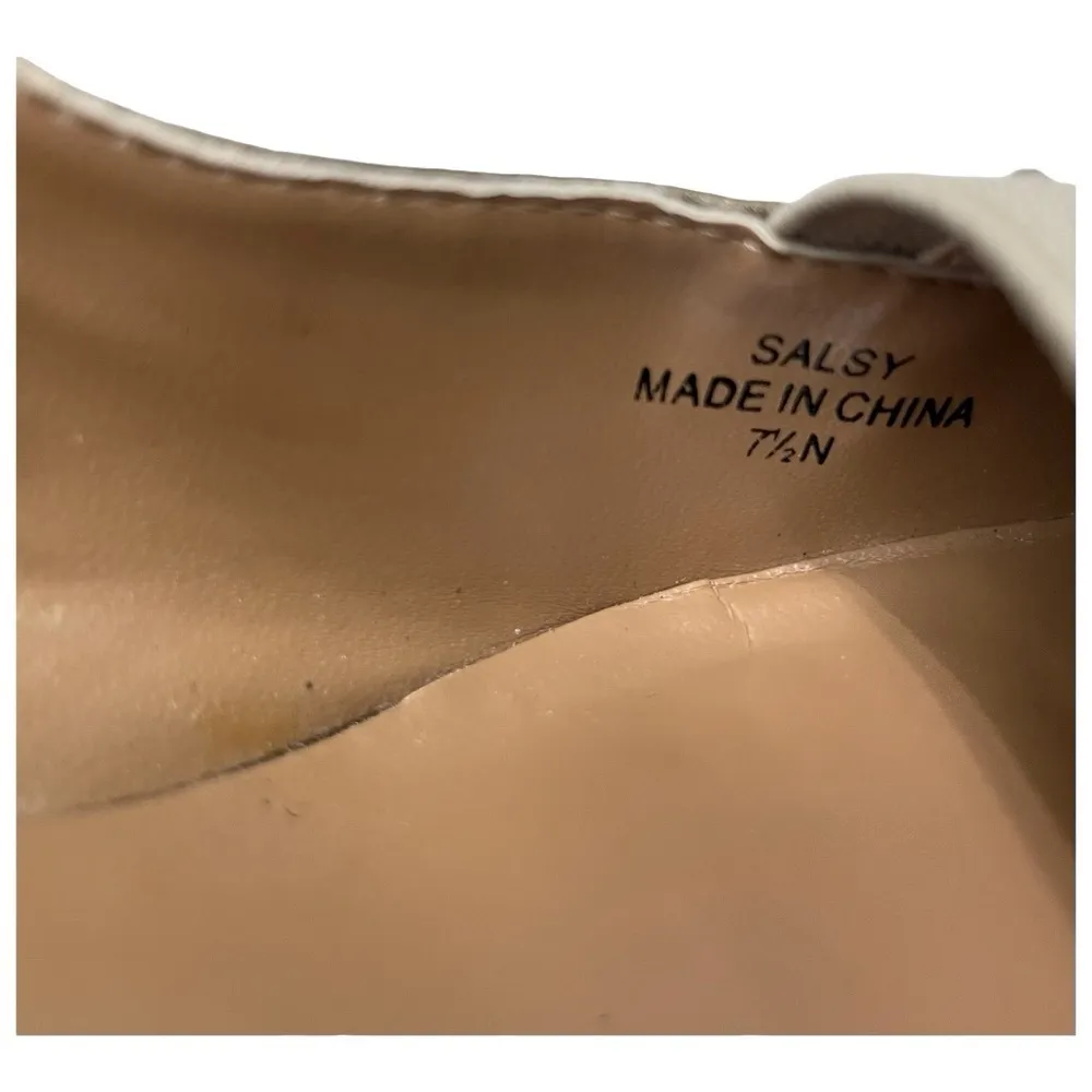 J.Renee High Heel Shoes w/ Rhinestones On Pointy Toe. Tan And Bronzish Gold 7.5N Size 7.5 - Image 8