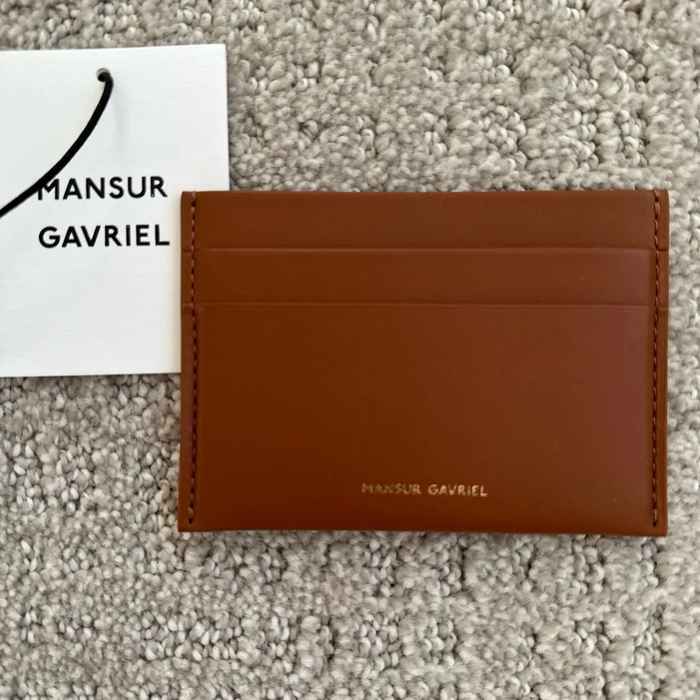 Mansur Gavriel Leather Card Holder Brown Saddle Card Case Wallet - Image 4