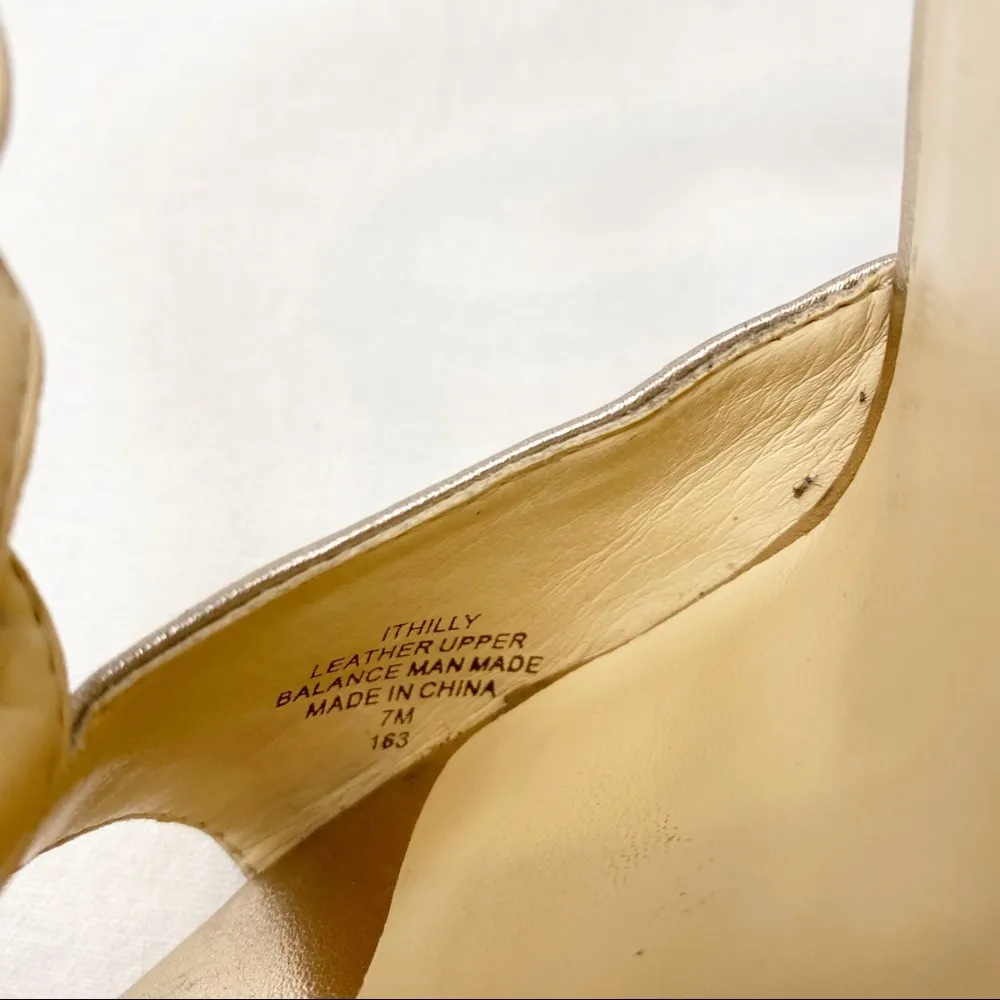 IVANKA TRUMP Ithilly Gold 4 Inch Heel Strappy Sandal Size 7 Womens - Image 12