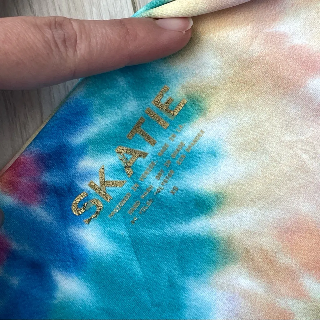 Skatie Tie-Dye Swimsuit one shoulder cut out one piece womens (xsmall) nicole - Image 3