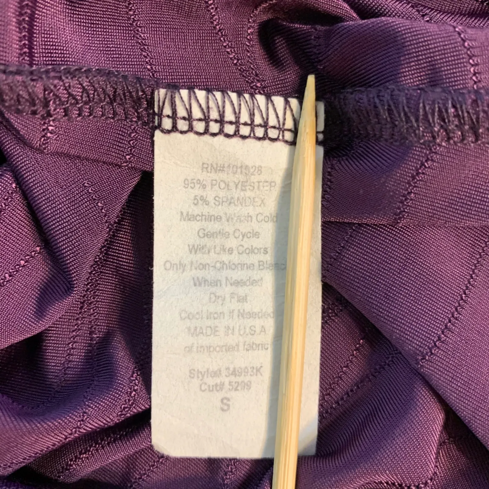 SUSAN LAWRENCE Purple Textured V Neck‎ 3/4 Sleeve Top Women's Small Whimsigoth - Image 4