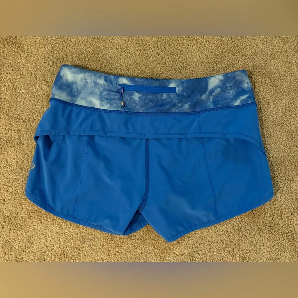 2016 Lululemon Speed Short 2.5” Pipe Dream Blue Tidal Trip Waistband Rare Sz 4 - Image 9
