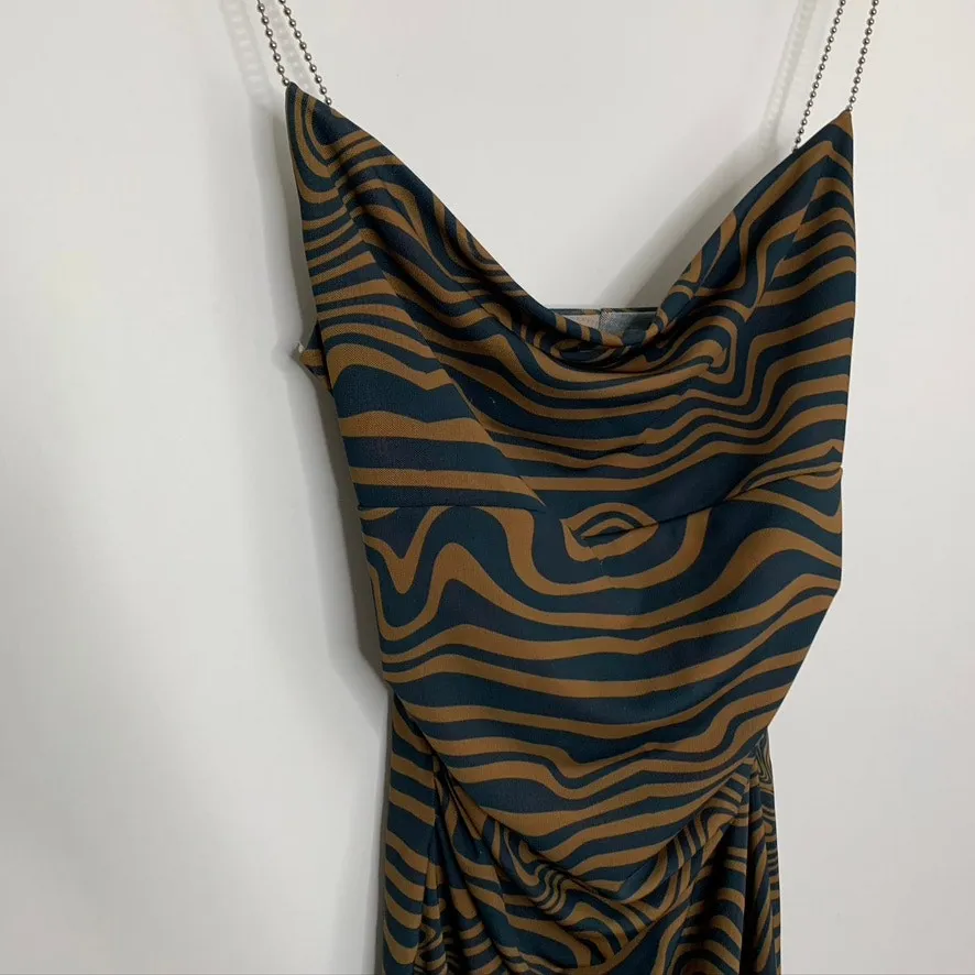 MAISIE WILEN Ssense Exclusive Orange And Blue Mesh Slip Dress Womens Small Green - Image 2